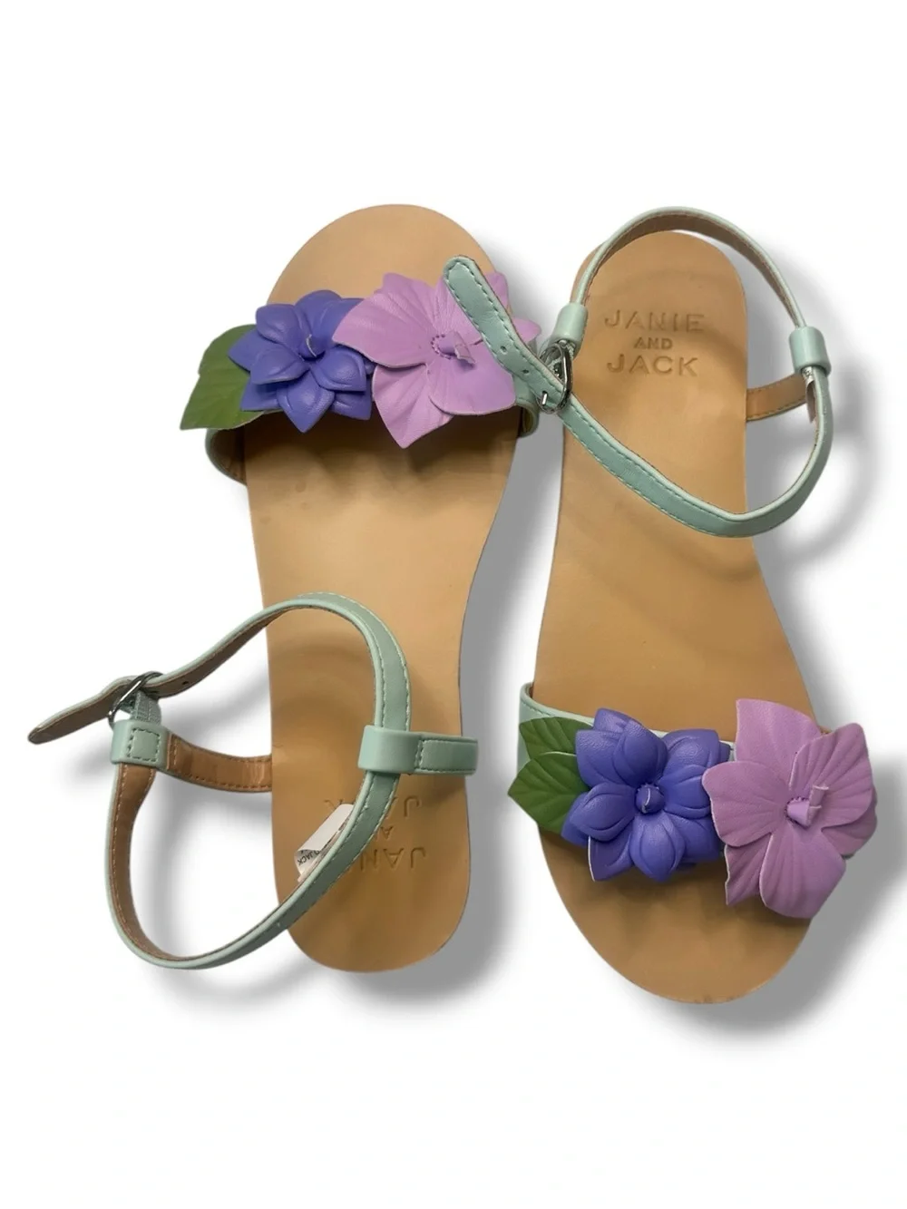 Janie and Jack - Flower Petal Sandal in Mint - Girls Size 3